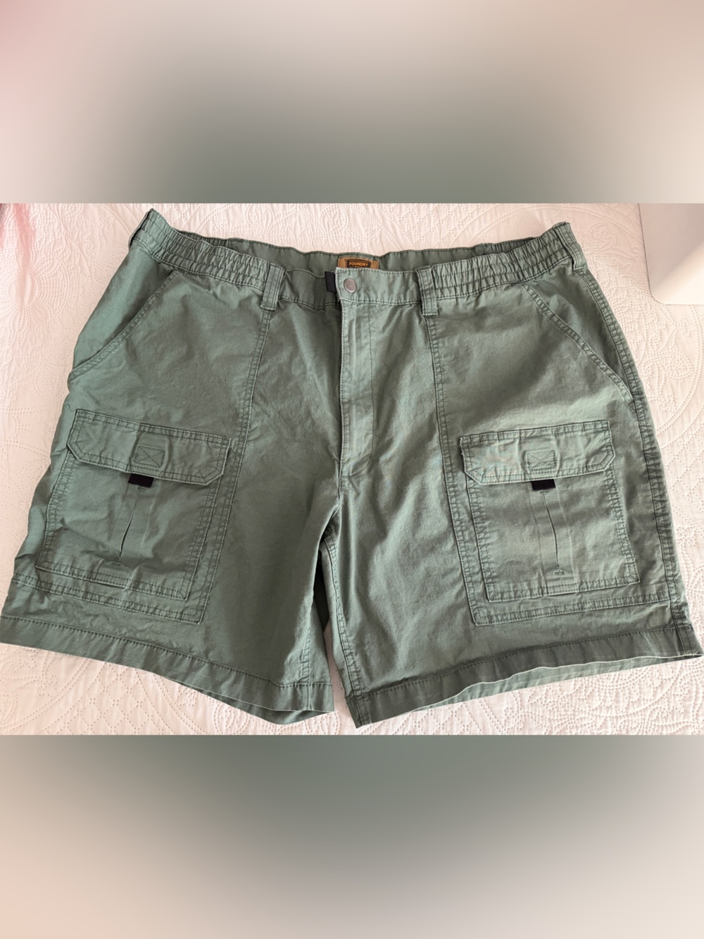 Men's Big and Tall Olive Green Cargo Shorts - Casual Utility Style